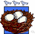 nest - a structure in which animals lay eggs or give birth to their young