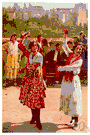 folk dancing - a style of dancing that originated among ordinary people (not in the royal courts)