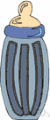 nursing bottle - a vessel fitted with a flexible teat and filled with milk or formula