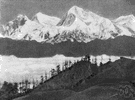 Everest - a mountain in the central Himalayas on the border of Tibet and Nepal