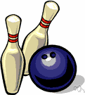 pin - a club-shaped wooden object used in bowling