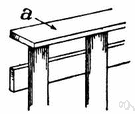 ledger board - top rail of a fence or balustrade