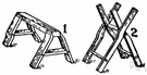 Sawhorse - a framework for holding wood that is being sawed