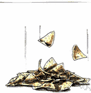 tortilla chip - a small piece of tortilla