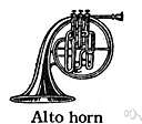 alto - (of a musical instrument) second highest member of a group