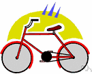 bike - a wheeled vehicle that has two wheels and is moved by foot pedals