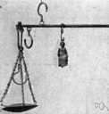 lever scale - a portable balance consisting of a pivoted bar with arms of unequal length