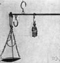 Steelyard - a portable balance consisting of a pivoted bar with arms of unequal length