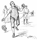 foul ball - (baseball) a ball struck with the bat so that it does not stay between the lines (the foul lines) that define the width of the playing field