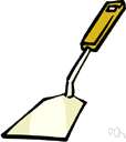 food turner - cooking utensil having a flat flexible part and a long handle