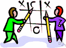 tic-tac-toe - a game in which two players alternately put crosses and circles in one of the compartments of a square grid of nine spaces