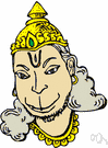 Hanuman - in Hinduism, the monkey god and helper of Rama