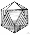 regular convex polyhedron - any one of five solids whose faces are congruent regular polygons and whose polyhedral angles are all congruent
