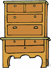 highboy - a tall chest of drawers divided into two sections and supported on four legs