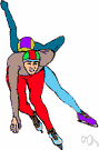 speedskater - an ice-skater who races competitively