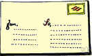 post card - a card for sending messages by post without an envelope