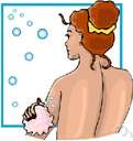 sponge bath - you wash your body with a sponge or washcloth instead of in a bathtub