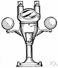 binnacle - a nonmagnetic housing for a ship's compass (usually in front of the helm)