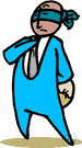 blindfold - a cloth used to cover the eyes
