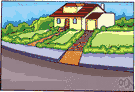 driveway - a road leading up to a private house