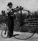 ordinary bicycle - an early bicycle with a very large front wheel and small back wheel