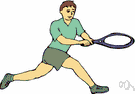two-handed backhand - a backhand shot made holding the racquet in both hands