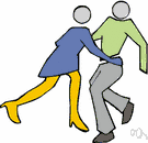 twist - social dancing in which couples vigorously twist their hips and arms in time to the music