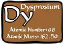 Dy - a trivalent metallic element of the rare earth group