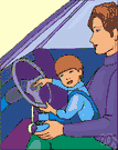 automobile horn - a device on an automobile for making a warning noise