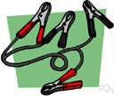 jumper cable - a jumper that consists of a short piece of wire