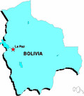 Republic of Bolivia - a landlocked republic in central South America