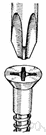 Phillips screw - a screw with a special head having crossed slots