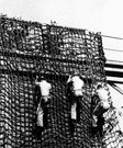 rope ladder - a ladder with side pieces of rope