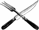 carving fork - a large fork used in carving cooked meat