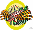 lionfish - brightly striped fish of the tropical Pacific having elongated spiny fins