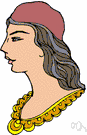 neckline - the line formed by the edge of a garment around the neck