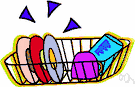 plate rack - a rack for holding plates to dry after they have been washed