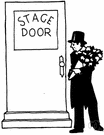 stage door - an entrance to the backstage area of theater