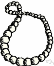 string of beads - several beads threaded together on a string
