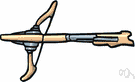 crossbow - a bow fixed transversely on a wooden stock grooved to direct the arrow (quarrel)