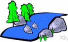 river boulder - a boulder that has been carried by a river to a place remote from its place of origin