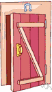 barn door - the large sliding door of a barn