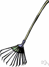 garden rake - a rake used by gardeners
