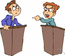 argument - a discussion in which reasons are advanced for and against some proposition or proposal