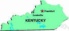 KY - a state in east central United States
