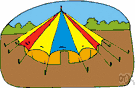 circus tent - a canvas tent to house the audience at a circus performance