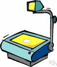 overhead projector - a projector operated by a speaker