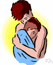Embracement - the act of clasping another person in the arms (as in greeting or affection)