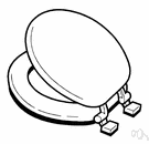 toilet seat - the hinged seat on a toilet