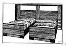 twin bed - one of a pair of identical beds